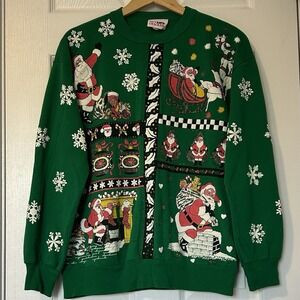 Nutcracker by Sky Lite Fashion‎ Vintage Green Ugly Christmas Pullover Sweatshirt